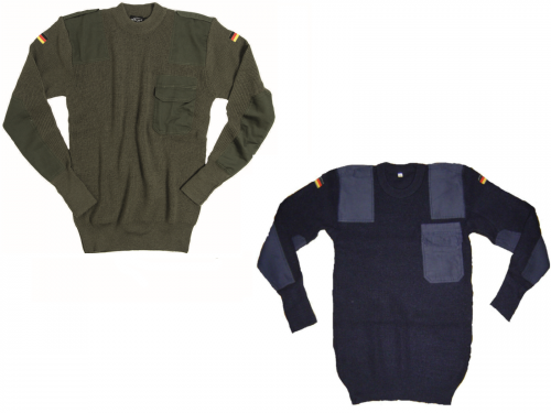 original Bundeswehr Pullover BW Pullover Arbeitspulli Wollpullover Oliv Blau gebraucht
